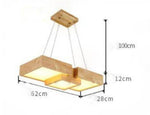 Lustre Led Carré Bois Japonais B / Froide Luminaire Chambre