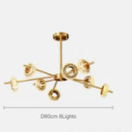 Lustre Led Cercle Design Doré Loft 8 Lampes Luminaire Doré