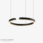 Lustre Led Circulaire Minimaliste Meryl 40Cm / Noir Chaude Luminaire Doré