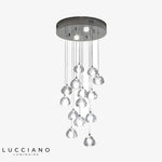 Lustre Led Cristal Transparent 14 Lampes - 45Cm Luminaire Chambre