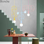 Lustre Led Moderne Formes Colorées Luminaire Chambre