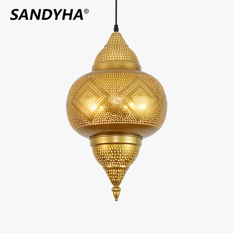 lustre led sandyha style asie du sud-est décoration intérieure dorée