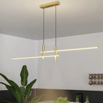 Lustre Led Sarno Minimaliste En Barre Luminaire Doré