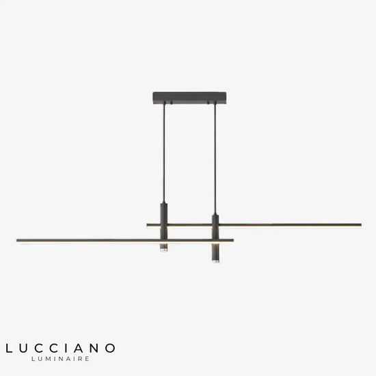 Lustre Led Sarno Minimaliste En Barre Noir - 80 Cm / Chaude Luminaire Doré