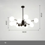Lustre Moderne En Verre Avec Bras Luminaire Chambre