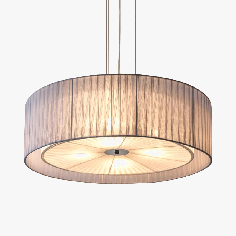 lustre moderne nordique en fer avec abat-jour en gaze