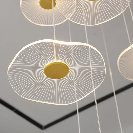 Lustre Villa Moderne Minimaliste Luxe créatif tournant escalier long