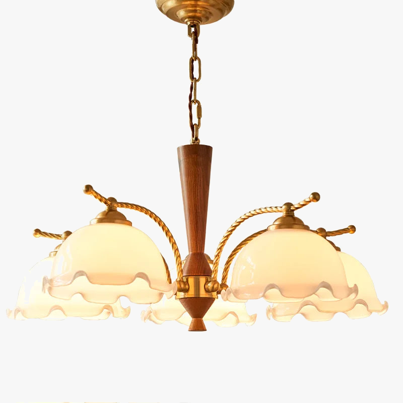 lustre vintage médiéval romantique en bois massif style japonais rétro