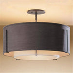 Plafonnier Cercle Tissu Deux Tons Luminaire Chambre