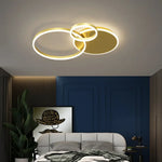 Plafonnier Circulaire Led Salon Moderne A: 3 Led / Gold Blanc Chaud