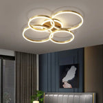 Plafonnier Circulaire Led Salon Moderne B: 5 Led / Gold Blanc Chaud