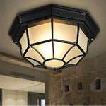 Plafonnier Extérieur Noir À Grilles Luminaire Chambre