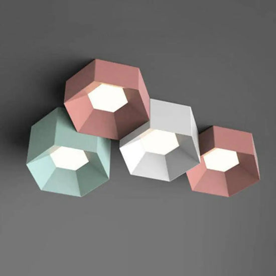 Plafonnier Led Art Géométrique Coloré E Luminaire Chambre