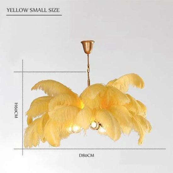 Plafonnier Led Carnaval À Plumes Colorées Jaune / S Luminaire Chambre