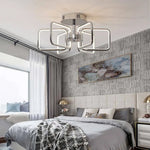 Plafonnier Led Chromé Rectangles Modernes Luminaire Chambre