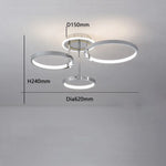 Plafonnier Led Design Anneaux Xina 3 - Chromé Luminaire Chambre