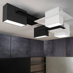 Plafonnier Led Géométrique Moderne Bicolore Luminaire Chambre