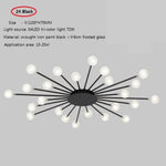Plafonnier Led Soleil Janira Moderne 110V / A - Noir 24 Ampoules Chaude Luminaire Chambre