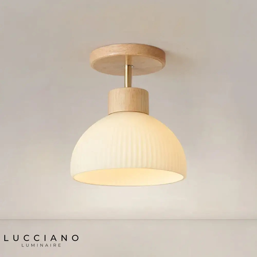 Plafonnier LED Suspendu en Bois