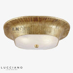 Plafonnier Rétro Led Doré En Métal Doré / 36 X 11Cm Luminaire Chambre