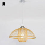 Suspension Bambou Naturel Wicker Luminaire Chambre
