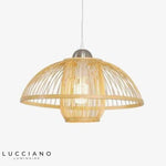 Suspension Bambou Naturel Wicker Luminaire Chambre