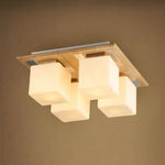 Suspension Bois Design Rectangles Lumineux Luminaire Chambre