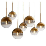 Suspension Boule Verre Ambré Loft Luminaire Chambre