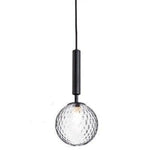 Suspension Boule Verre Led Cylindrique B - Noir Luminaire Chambre