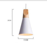 Suspension Conique Bois-Aluminium Blanc - Small Luminaire Chambre