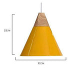 Suspension Conique Bois-Aluminium Jaune - Medium Luminaire Chambre