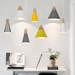 Suspension Conique Bois-Aluminium Luminaire Chambre
