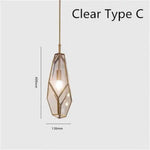 Suspension Dorée Métal-Verre Formes Variées C / Naturelle Luminaire Chambre