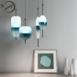Suspension Goutte Bleue En Verre Moderne Luminaire Chambre
