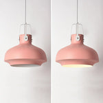 Suspension Industrielle Abat-Jour Rond Aliza Rose Luminaire Chambre