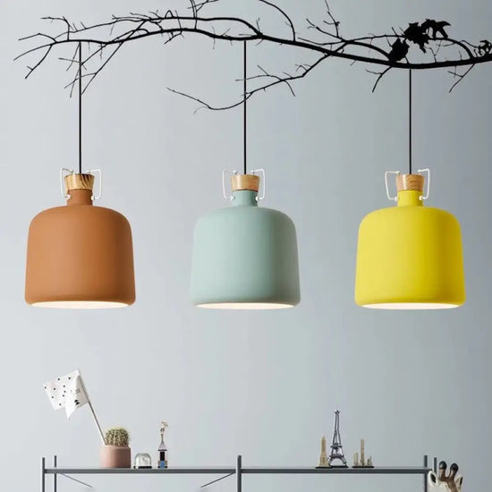 Suspension Industrielle Abner Métal Coloré Luminaire Chambre