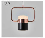 Suspension Led Aluminium Carré Doré Luminaire Chambre