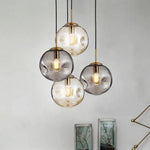 Suspension Led Boule Déformée Verre Luminaire Chambre
