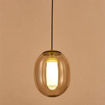 Suspension Led Bulle Verre Fumé Luminaire Chambre