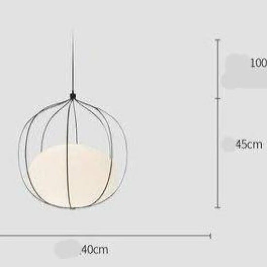 Suspension Led Cage Colorée Sphère Verre Noir Luminaire Chambre
