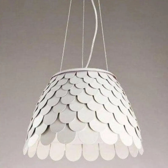 Suspension Led Conique Abat-Jour Coloré Blanc Luminaire Chambre