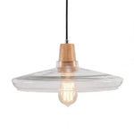 Suspension Led Conique Verre Et Bois Luminaire Chambre