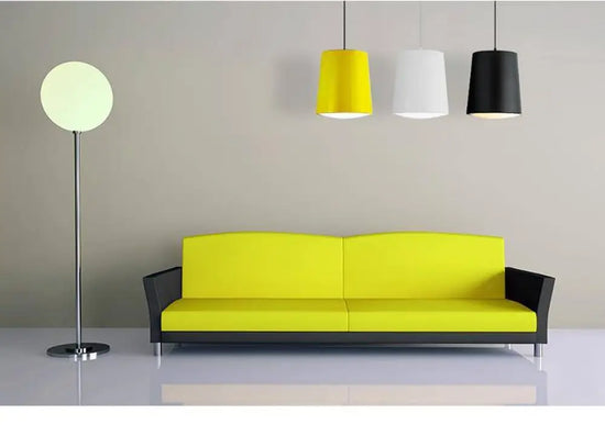 Suspension Led Cylindre Aluminium Coloré Luminaire Chambre