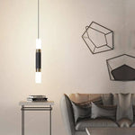 Suspension Led Cylindrique Métal Noir Luminaire Chambre