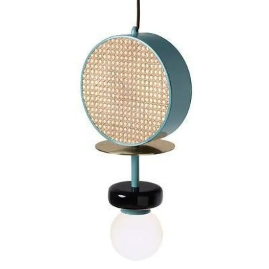Suspension Led Disque Coloré Métal 1 Lampe / Vert 30 X 50Cm Luminaire Chambre