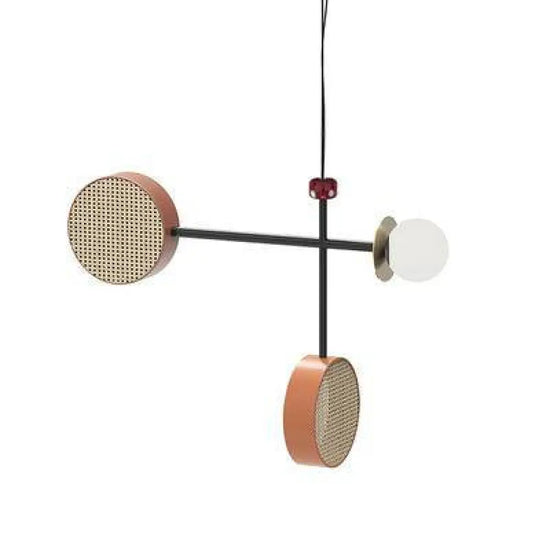 Suspension Led Disque Coloré Métal 3 Lampes / Mixte 85 X 70Cm Luminaire Chambre