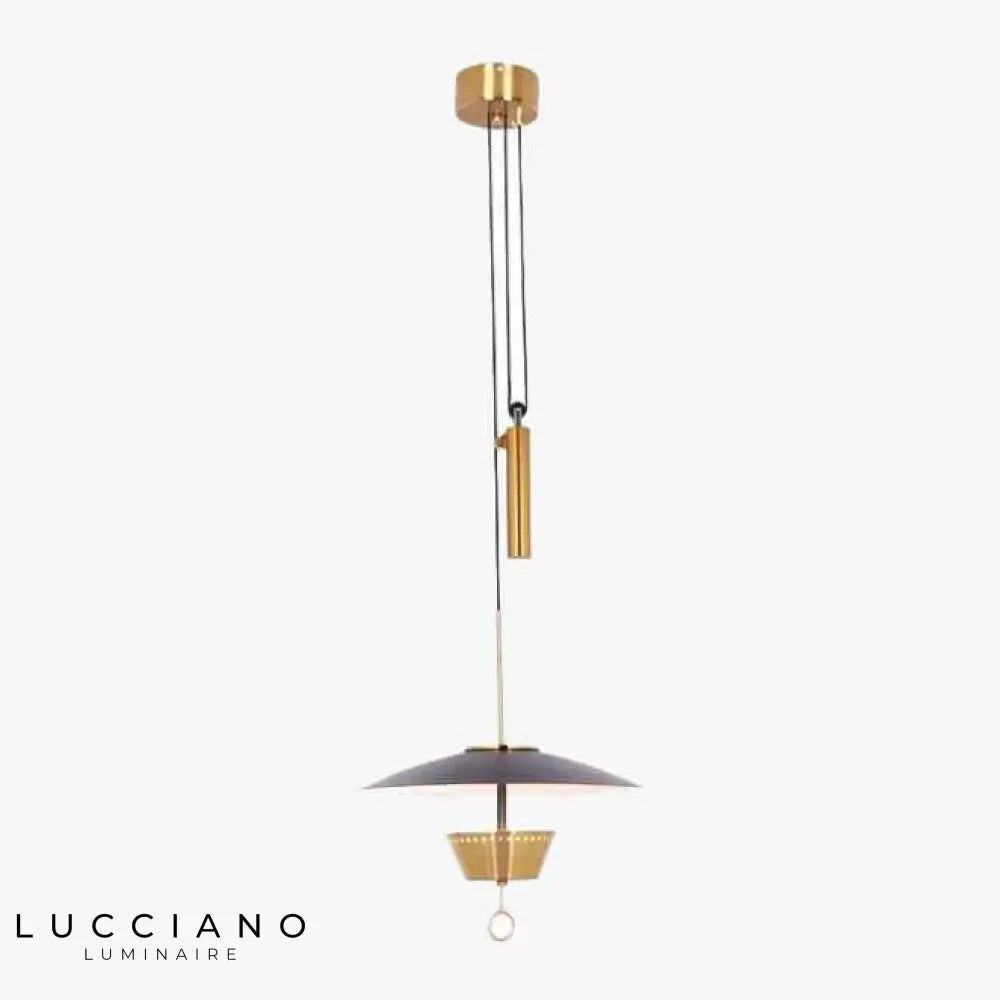 Suspension Led Dorée Abat-Jour Noir Luminaire Chambre