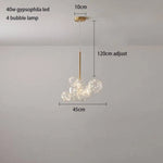Suspension Led Dorée Avec Globes Verre 4 Lampes / Froide Luminaire Chambre