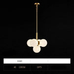 Suspension Led Dorée Boules Marbre 40 X 120Cm Luminaire Chambre