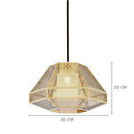 Suspension Led Dorée Géométrique Moderne 30Cm Luminaire Chambre